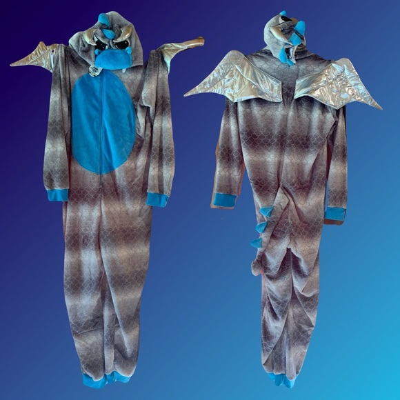 New 2 Costumes Dragon Onesies for Child and Adult Halloween Warm Matching Cozy - Picture 1 of 8